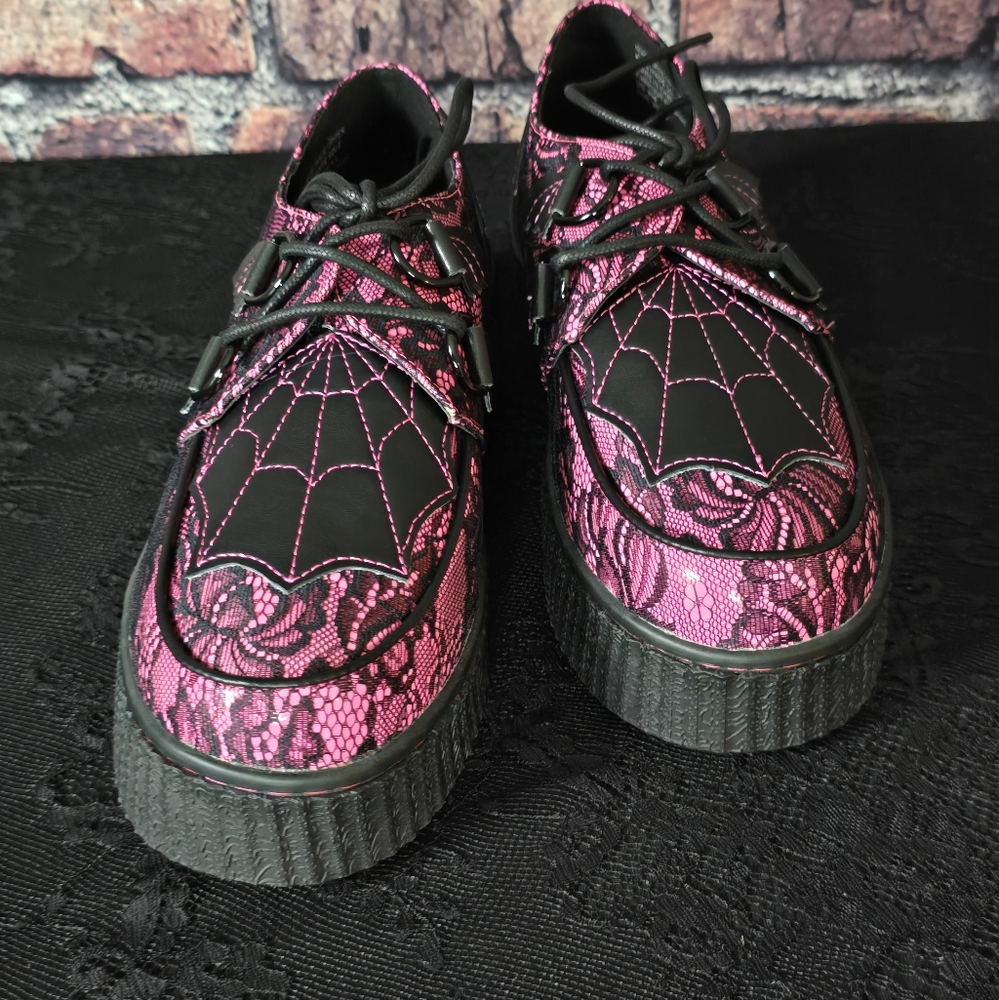 Strange Cvlt The Krypt Lace Pink Creepers